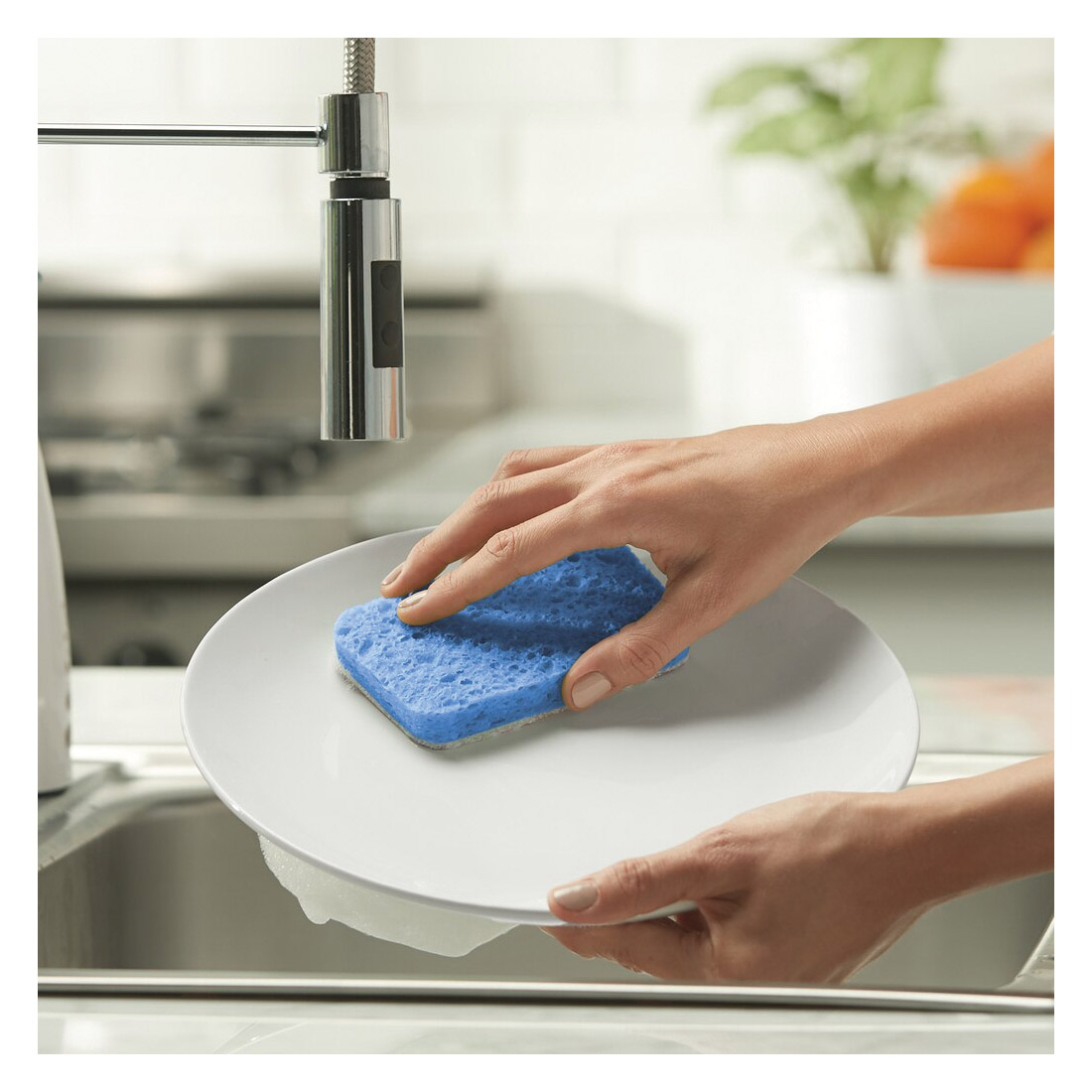 Casabella 8515476 Sponge, 4-1/2 in L, 2-3/4 in W, 1 in Thick, Cellulose, Assorted - 4
