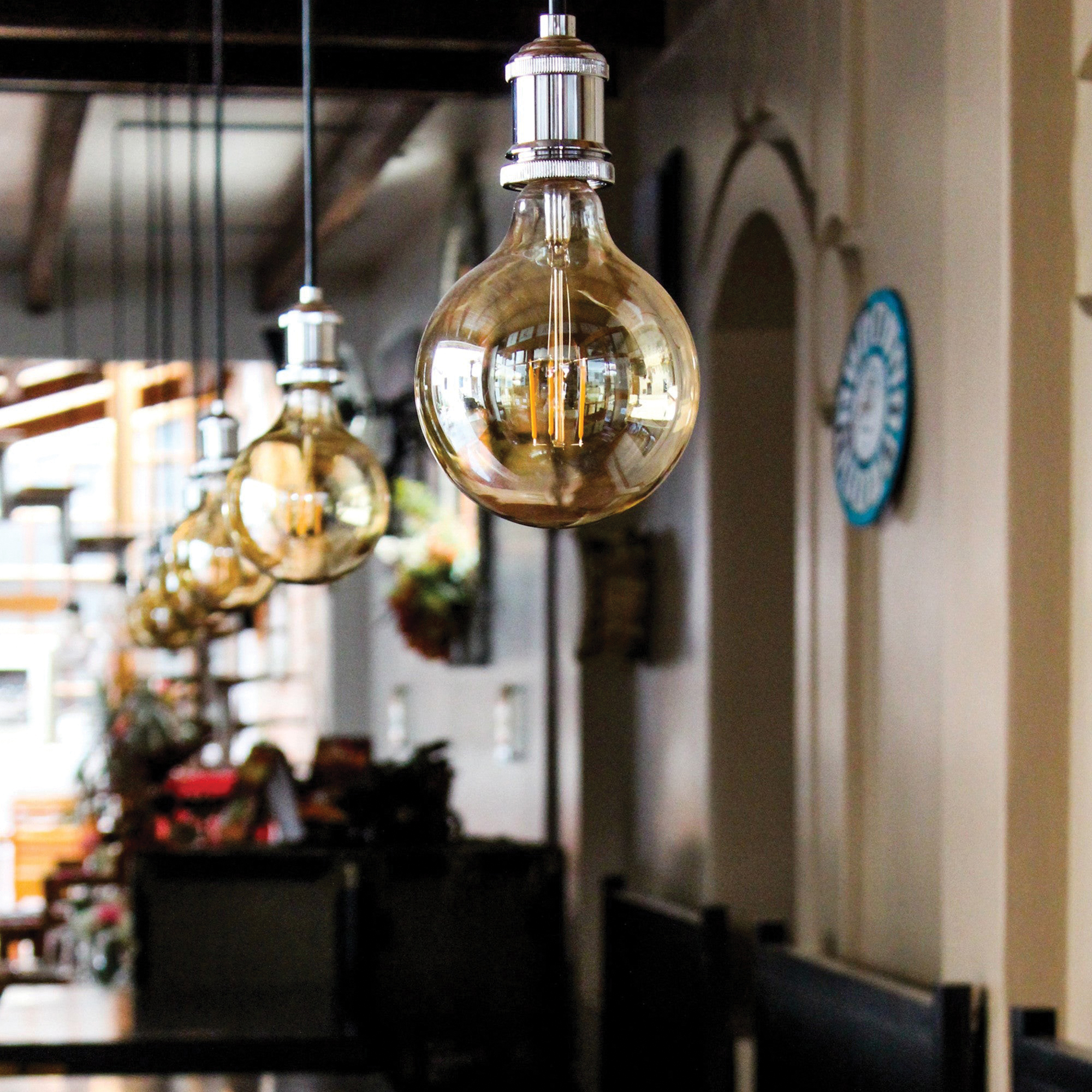 Feit Electric BPG1640950CAFIL/2 Filament LED Bulb, Globe, G16-1/2 Lamp, E12 Candelabra Lamp Base, Dimmable, Daylight - 3