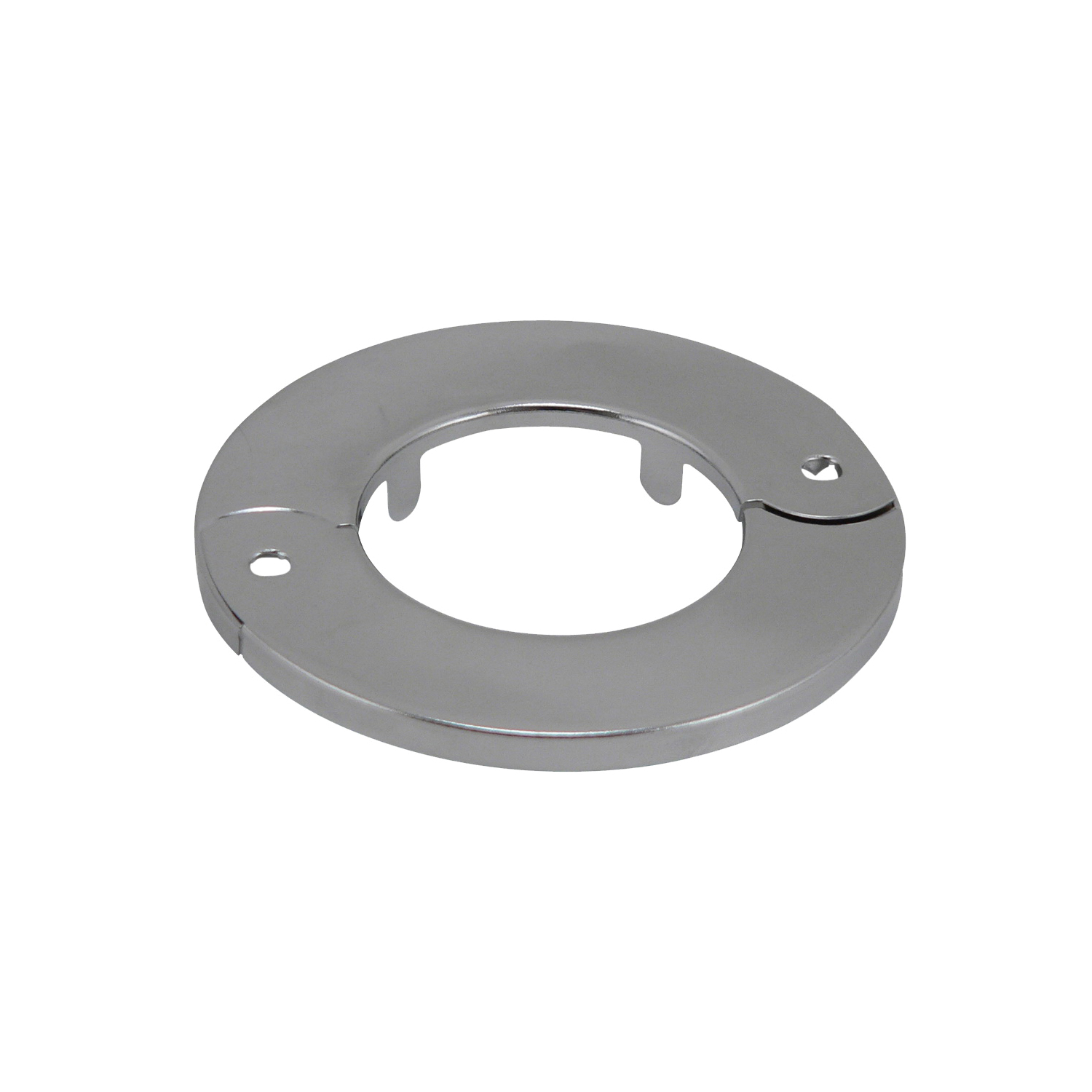 PP857-17 Hinged Split Floor and Ceiling Plate, 3 in OD, For: 1-1/4 in Iron Pipes, Metal, Chrome