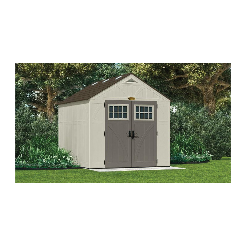 Suncast Tremont BMS8100 Storage Shed, 547 cu-ft Capacity, 8 ft 4-1/2 in W, 10 ft 2-1/4 in D, 8 ft 7 in H, Resin, Vanilla - 2