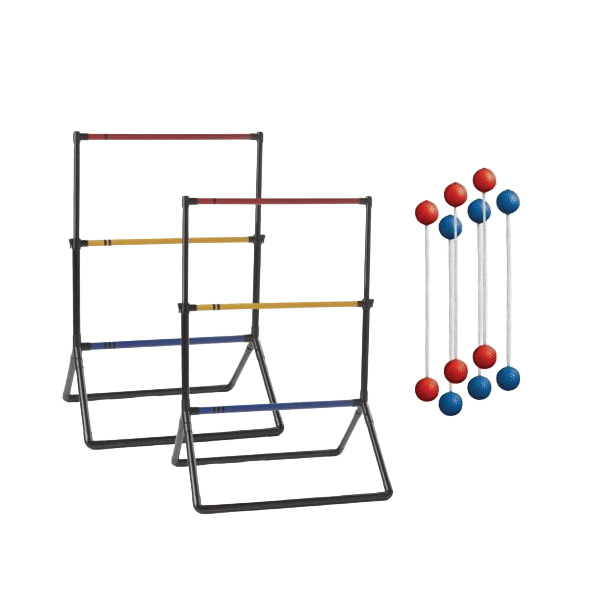 53100 Starter Ladder Ball Set, 2-Board, 6-Golf Toss, Blue/Red Tosses, PVC, Blue/Red