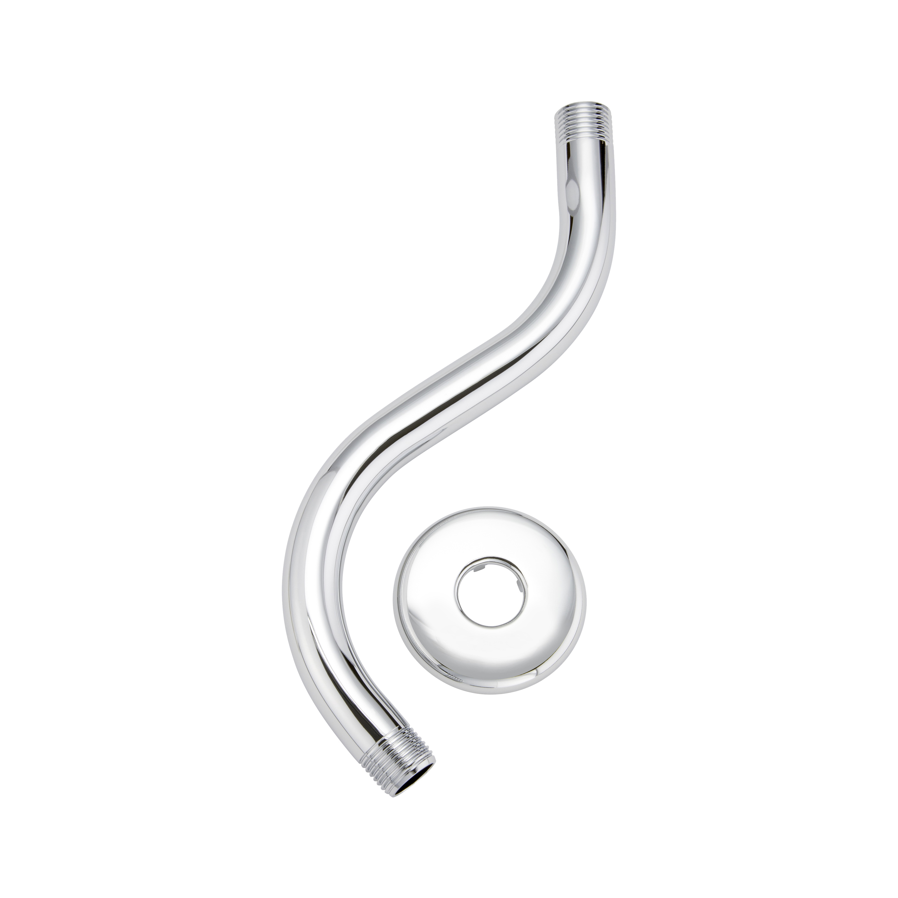 PP825-191 Shower Arm and Flange, 11-1/4 in L, Stainless Steel, Polished Chrome, S