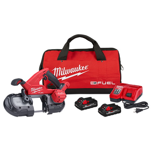 Milwaukee 2829-22 Compact Band Saw Kit, Battery Included, 18 V Battery, 35-3/8 in L Blade, 3-1/4 in Cutting Capacity