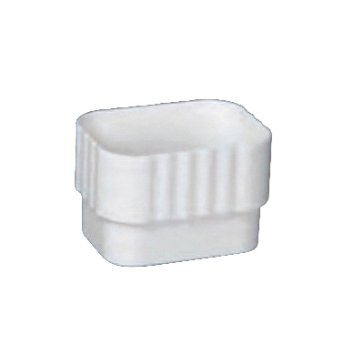 M0723 Downspout Connector, 3 x 4 in Connection, Vinyl, White