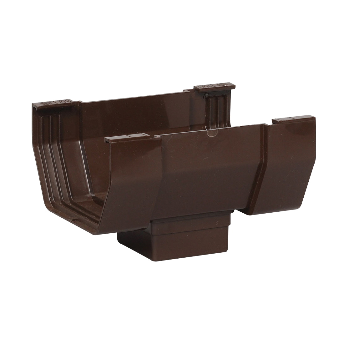 T1506 Contemporary Center Outlet, 5 in Gutter, Vinyl, Brown