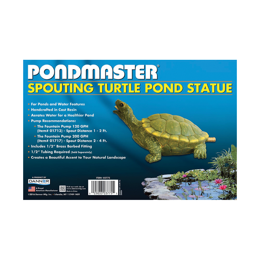 Turtle Pond Spitter Statue, Pondmaster, Danner, Resin - 3