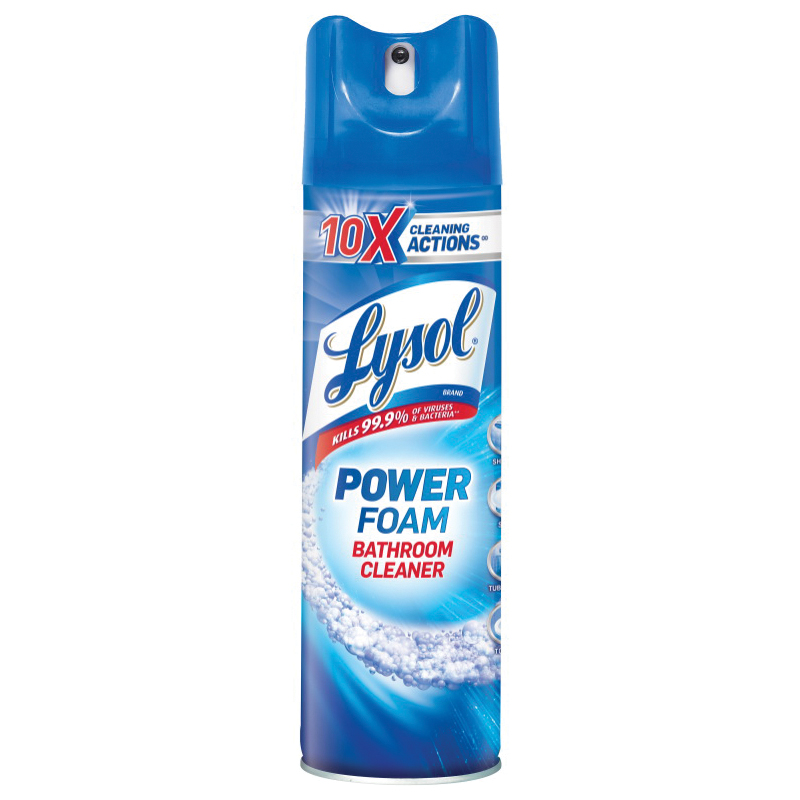 02569 Power Foam Bathroom Cleaner, 24 oz Aerosol Can, Liquid, Clear