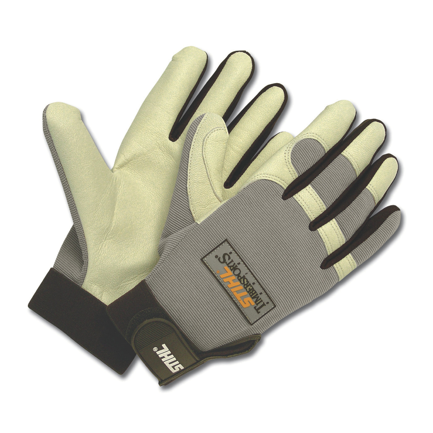 TIMBERSPORTS Series 7010 884 1134 Work Gloves, Unisex, L, Elastic Cuff, Fabric/Goatskin Leather, Black/Gray