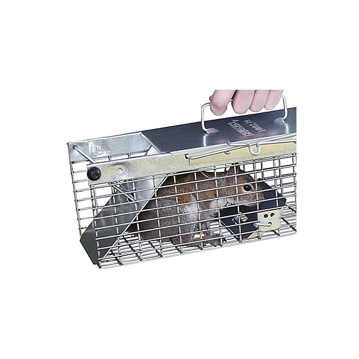 Havahart 1025 Small Animal Trap, 17-1/2 in L, 5.76 in W, 7.22 in H, Spring Loaded Door