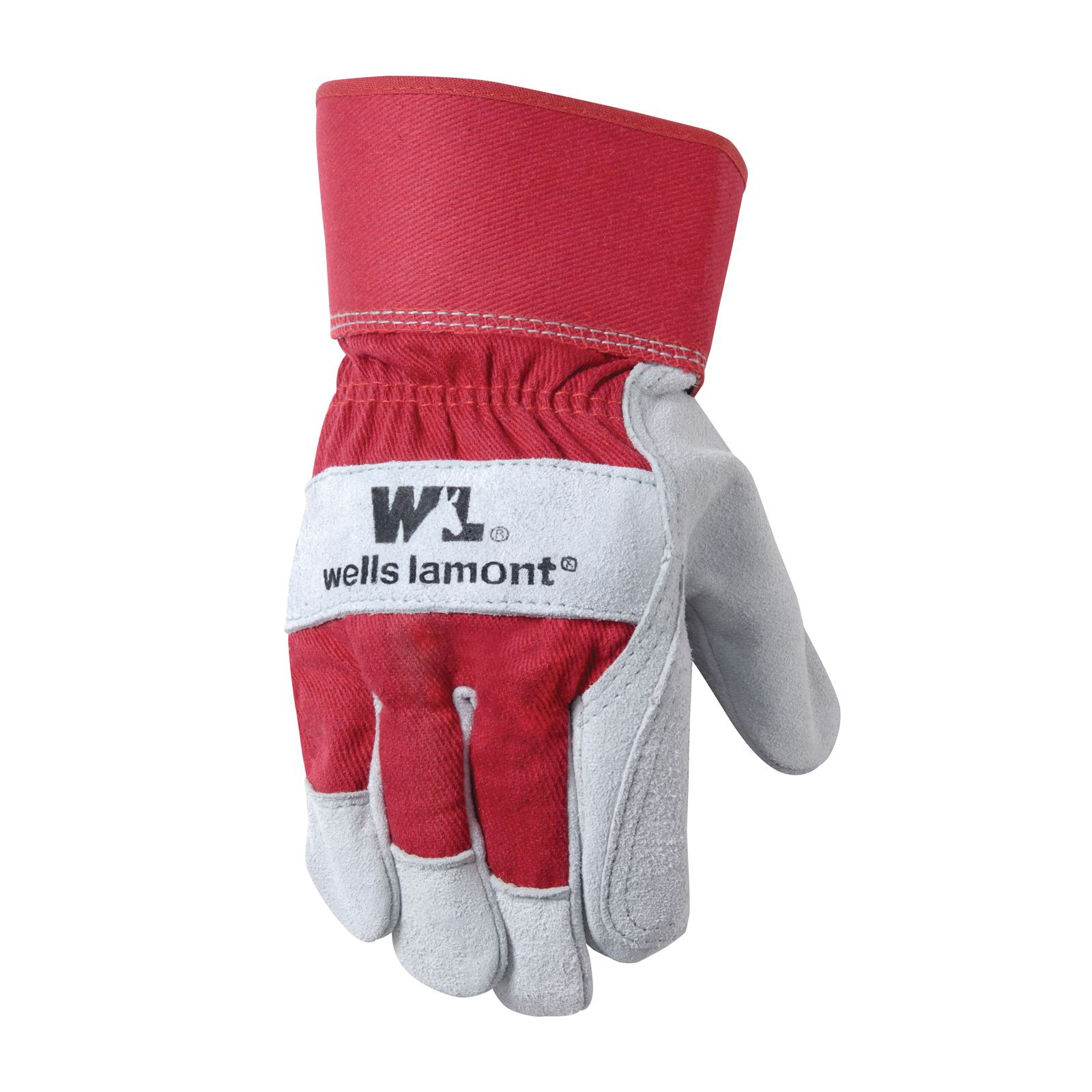 4050 Gloves, Double Palm, Men's, One-Size, Wing Thumb, Safety Cuff, Gray/Orange/Red