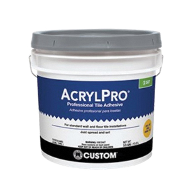 Custom AcrylPro ARL40001 Professional Tile Adhesive, White, 1 gal Pail