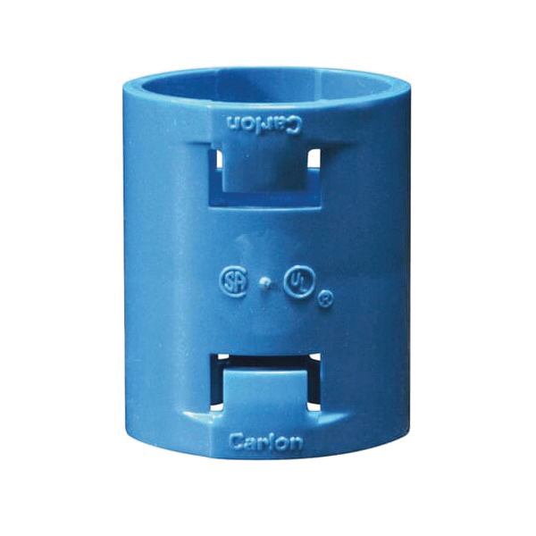 Carlon A240E Conduit Coupling, 3/4 in Quick-Connect, 1.85 in L, Polycarbonate, Blue