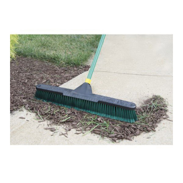 Quickie Bulldozer 638 Multi-Surface Push Broom, 24 in Sweep Face, Polypropylene Fiber Bristle, Steel Handle - 4