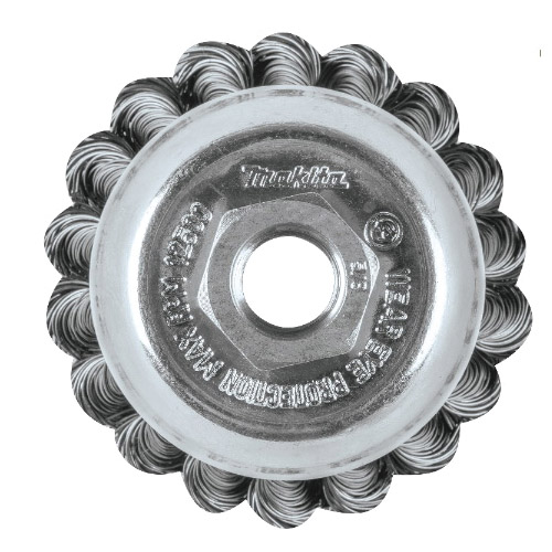 Makita A-98429 Wire Cup Brush, 2-3/4 in Dia, 5/8-11 Arbor/Shank, Knot Bristle, 0.02 in Dia Bristle - 3