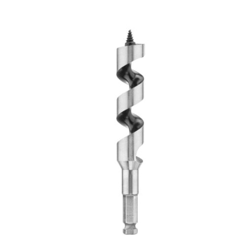 DEWALT DW1680 Power Ship Auger Bit, 9/16 in Dia, 17 in OAL, Hollow Center Flute, 7/16 in Dia Shank - 1