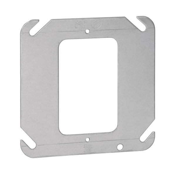 Steel City 52 C 0 Electrical Box Cover, 4 in L, 4 in W, Square, 1 -Gang, Steel, Galvanized