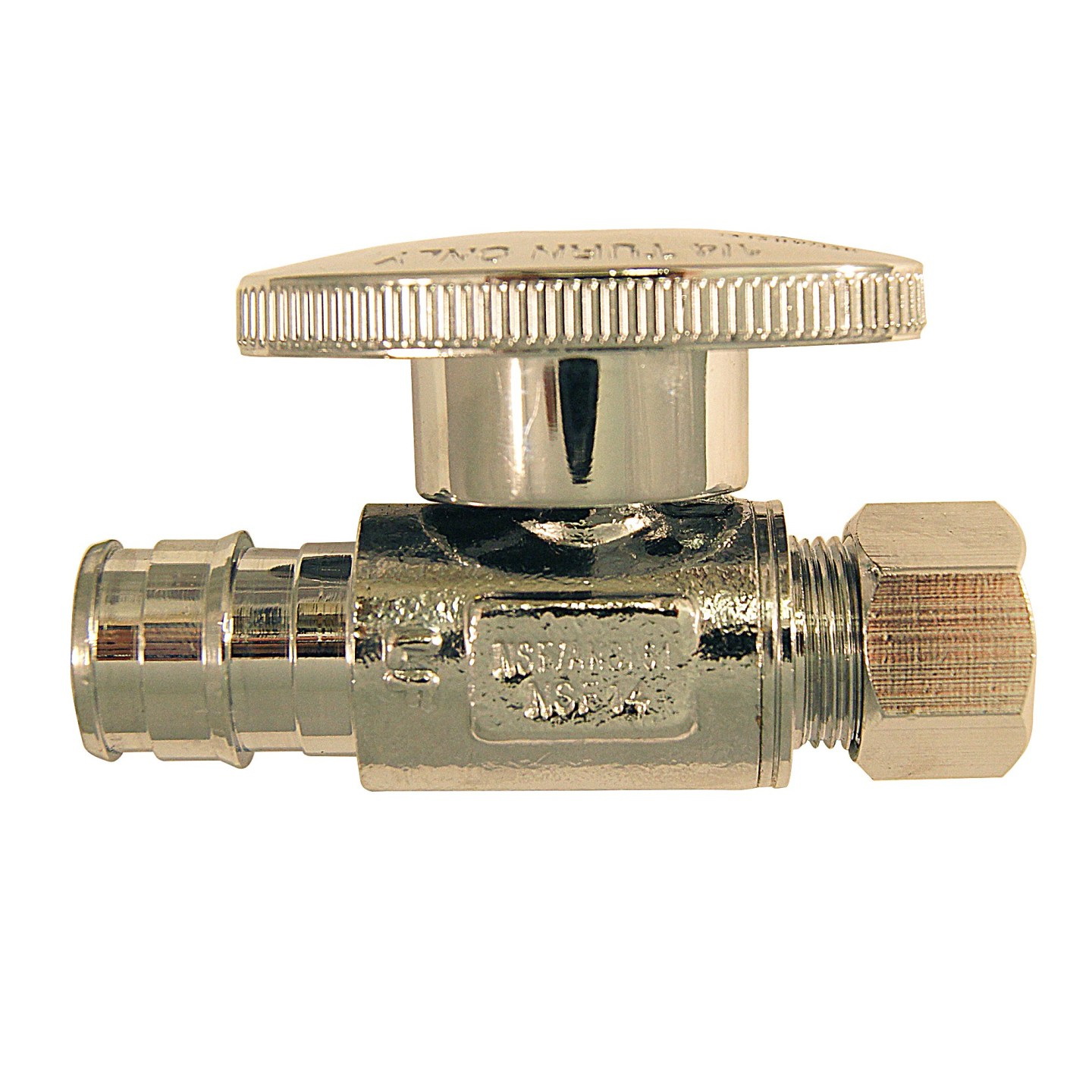 EPXVS1238C Straight Stop Valve, 1/2 x 3/8 in Connection, PEX x Compression, 200 psi Pressure, Brass Body