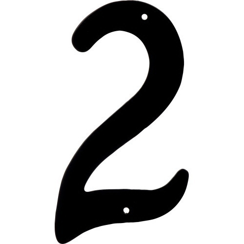 Hillman 841620 House Number, Character: 2, 4 in H Character, Black Character, Aluminum