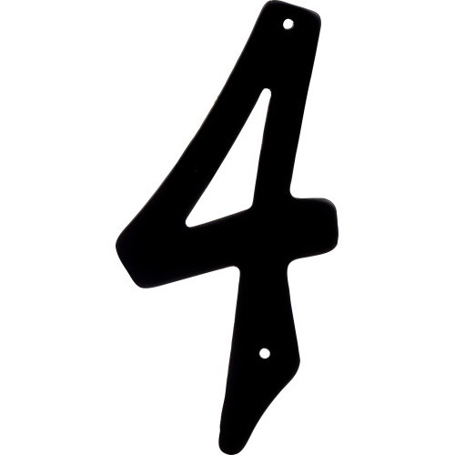 Hillman 841624 House Number, Character: 4, 4 in H Character, Black Character, Aluminum