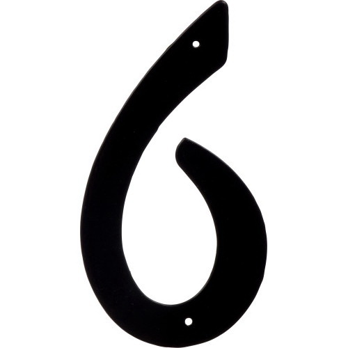 Hillman 841628 House Number, Character: 6, 4 in H Character, Black Character, Aluminum