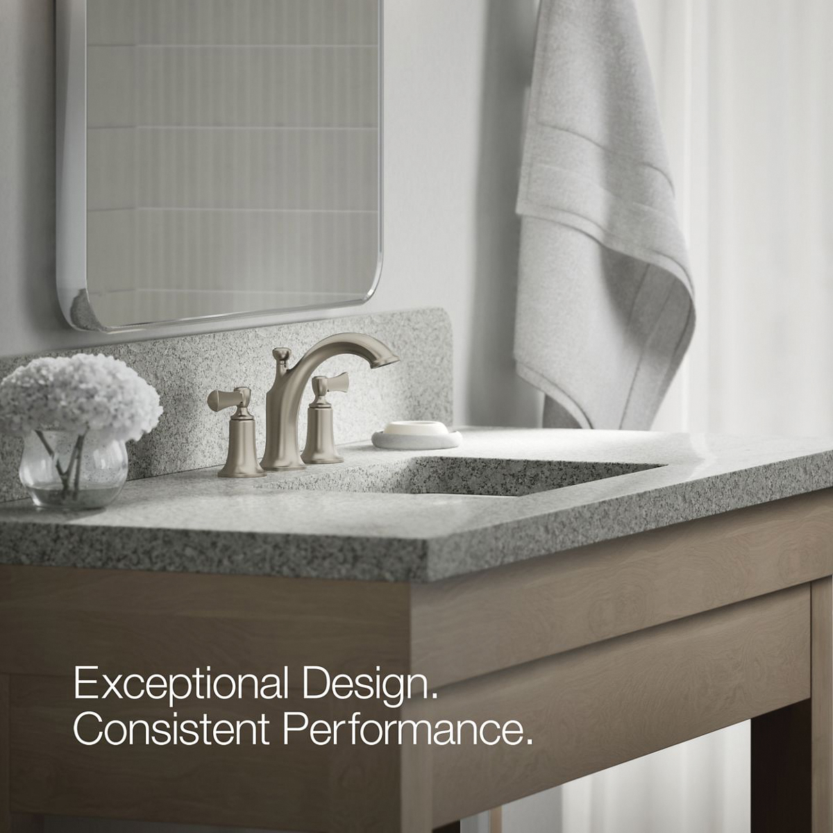 Kohler Elliston Series K-R72781-4D1-BN Widespread Bathroom Faucet, 1.2 gpm, 2-Faucet Handle, 3-Faucet Hole, Yes - 5