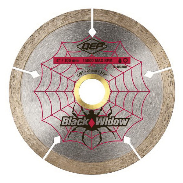 Black Widow 6-4008BW Blade, 4 in Dia, 5/8 in, 20 mm, 7/8 in Arbor, Thin Rim