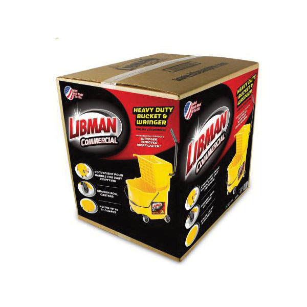 Libman 934 Bucket and Wringer, 26 qt, Polypropylene Bucket/Pail, Polypropylene Wringer, Yellow - 2
