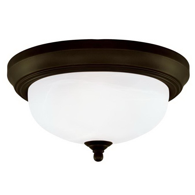 6429100 Flush Mount Ceiling Fixture, 120 V, 60 W, 2 -Lamp, Incandescent, LED Lamp, Steel Fixture