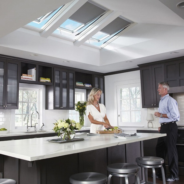 Velux VCS-2222 Solar Powered Fresh Air Skylight, 26-5/8 in OAW, 26-5/8 in OAH, Silicon Dioxide Glass, Clear - 2