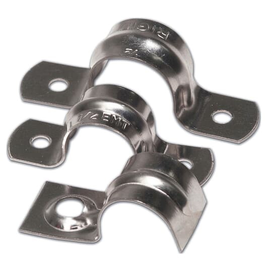 Steel City TS-106-1 1-Hole Conduit Strap, 2 in, Steel, Zinc-Plated, Snap-On Mounting
