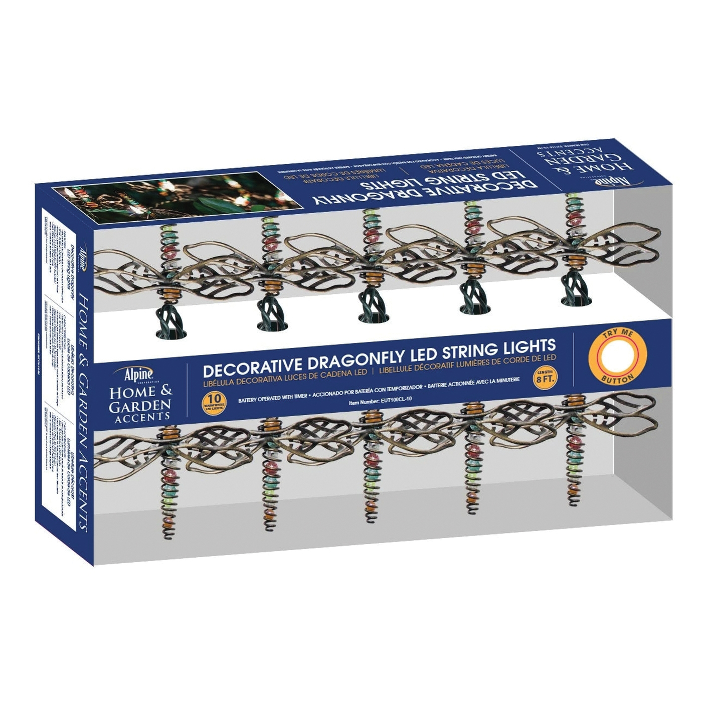 Alpine EUT174-10-TM String Light, Dragon Fly, LED Lamp, Warm White Light