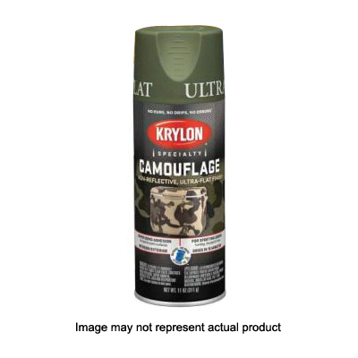K04296077 Camouflage Spray Paint, Ultra Flat, Woodland Light Green, 12 oz, Can