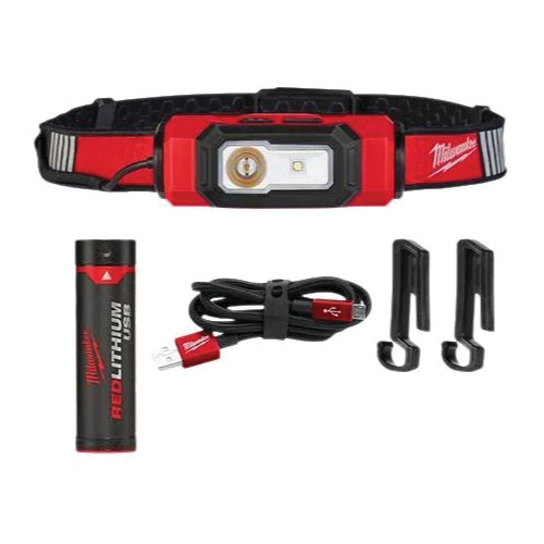 BEACON 2116-21 Hard Hat Headlamp, Lithium-Ion Battery, LED Lamp, 600 Lumens, Flood, Spot Beam, Black