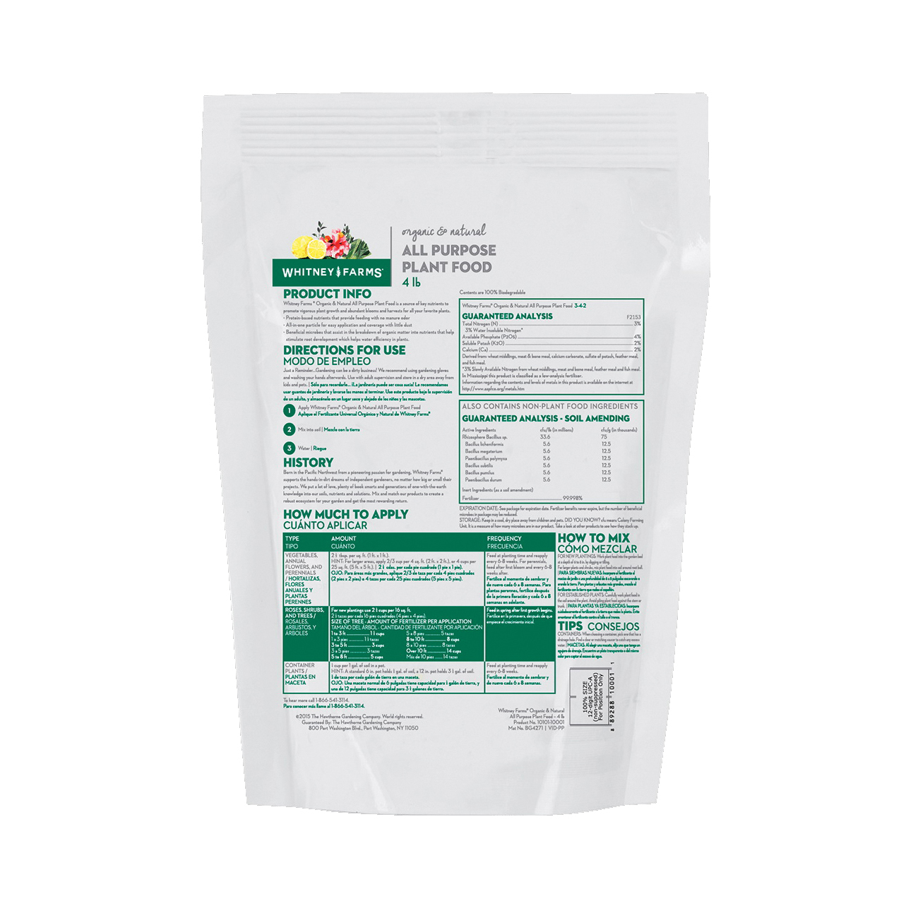 Whitney Farms 10001 All-Purpose Plant Food, 4 lb Bag, 3-4-2 N-P-K Ratio - 2