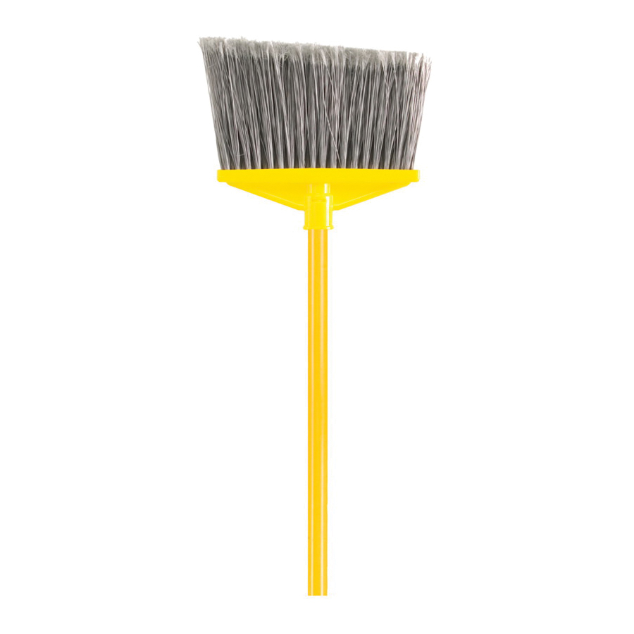 Rubbermaid FG637528GRAY Angle Broom, 10-1/2 in L Trim, Polypropylene Bristle, Wood Handle