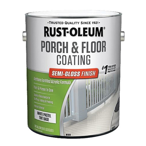Rust-Oleum Stops Rust 262289 Porch and Floor Paint, Semi-Gloss, Pure White, 1 gal, 200 to 300 sq-ft Coverage Area