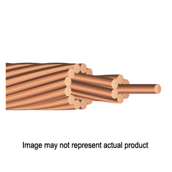 4STRDX200BARE Bare Electrical Wire, Stranded, 4 AWG Wire, 200 ft L, Copper Conductor