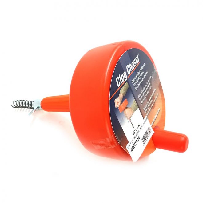Drum Drain Auger, Thrifco Plumbing, 1/4 in Dia Cable, 25 ft L Cable - 3