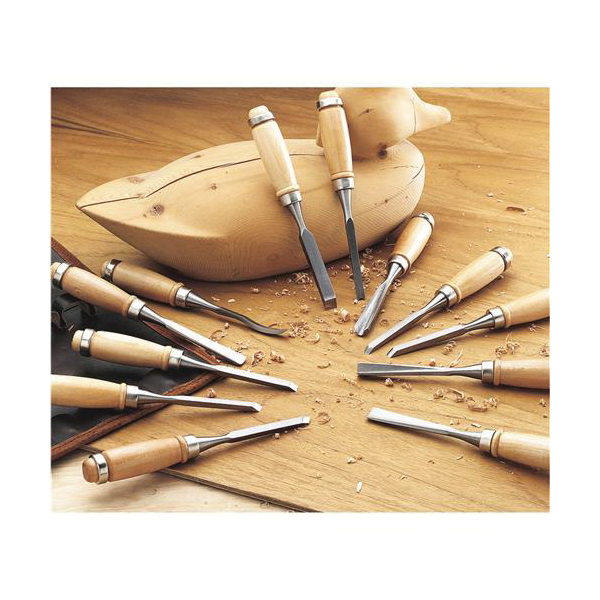 Steelex D2227 Carving Chisel Set, 12-Piece, Beech Wood/Steel - 2