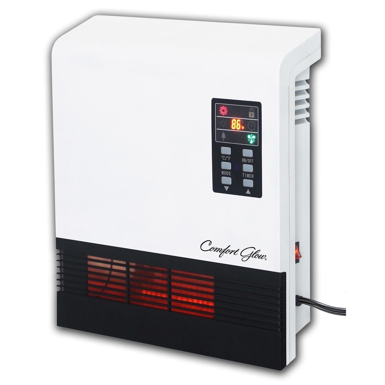 Comfort Glow QWH2100 Comfort Furnace, 15 A, 120 VAC, 1500 W, 5120 Btu, 1000 sq-ft Heating Area, Remote Control - 1