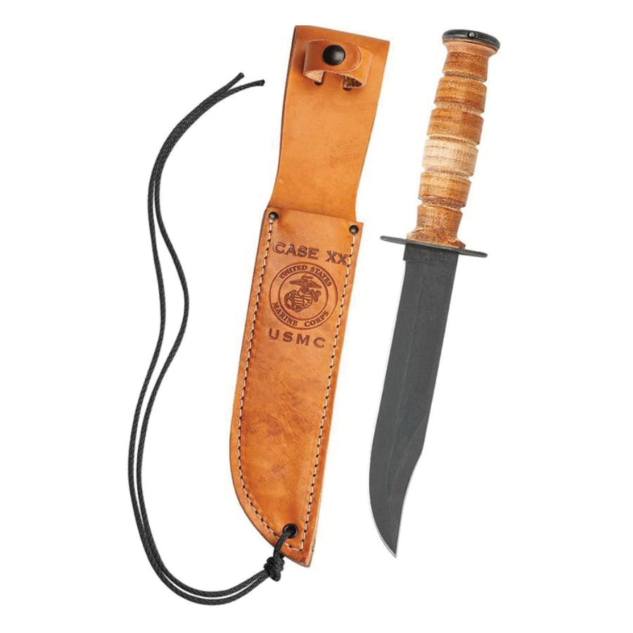 Case XX 00334 Hunter USMC Knife, 7 in L Blade, 1095 Carbon Steel Blade, Leather Handle, 12 in OAL - 2