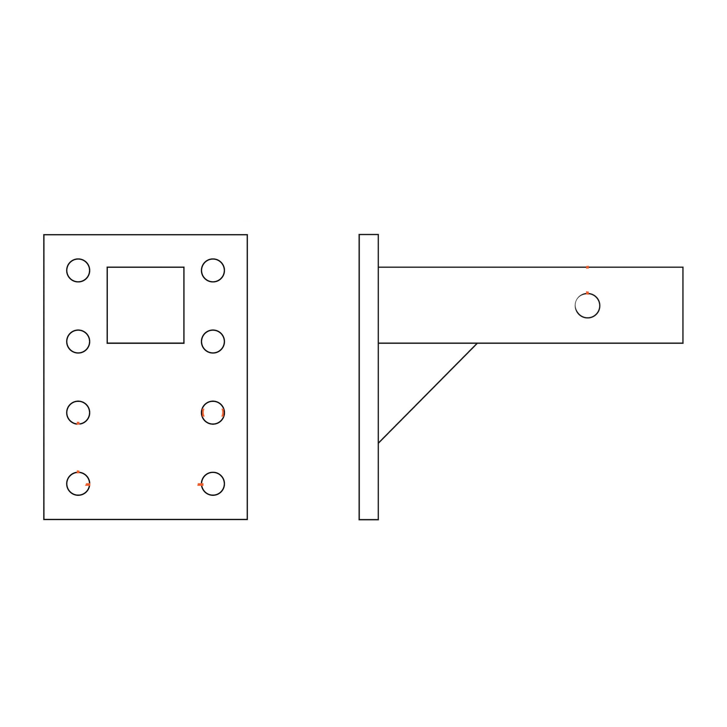 Curt 48323 Pintle Mount Plate, Adjustable, Steel, Carbide Powder-Coated, Black - 2