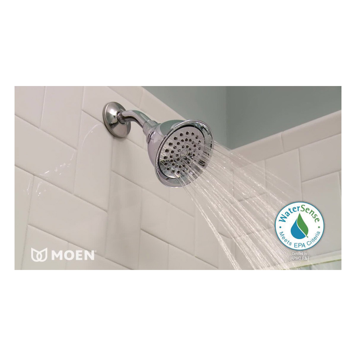 Adler Tub and Shower Faucet, Moen, 1.75 gpm Showerhead, 1 Spray Setting, 3-Handle, Chrome - 2