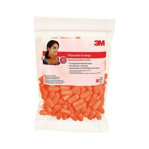 3M 92800-80-6DC Disposable Ear Plugs, 21 dB NRR, One-Size Ear Plug, Foam Ear Plug, Orange Ear Plug - 2