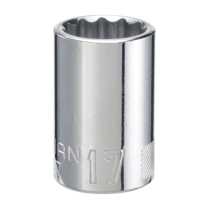 CMMT44237 Socket, 17 mm Socket, Shallow Socket, 38 in OAL, 1/2 in Drive, 12-Point, Chrome