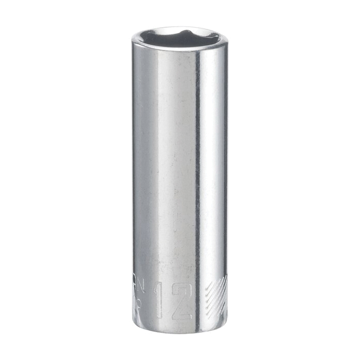 CMMT44409 Socket, 12 mm Socket, Deep Socket, 51 in OAL, 1/4 in Drive, 6-Point, Chrome