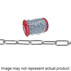 723169 Utility Handy Link Chain, #120, 175 ft L, 255 lb Working Load, Low Carbon Steel, Zinc-Plated