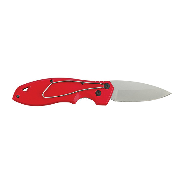 Milwaukee FASTBACK Series 48-22-1990 Folding Pocket Knife, 3 in L Blade, Stainless Steel Blade, 1-Blade, Red Handle