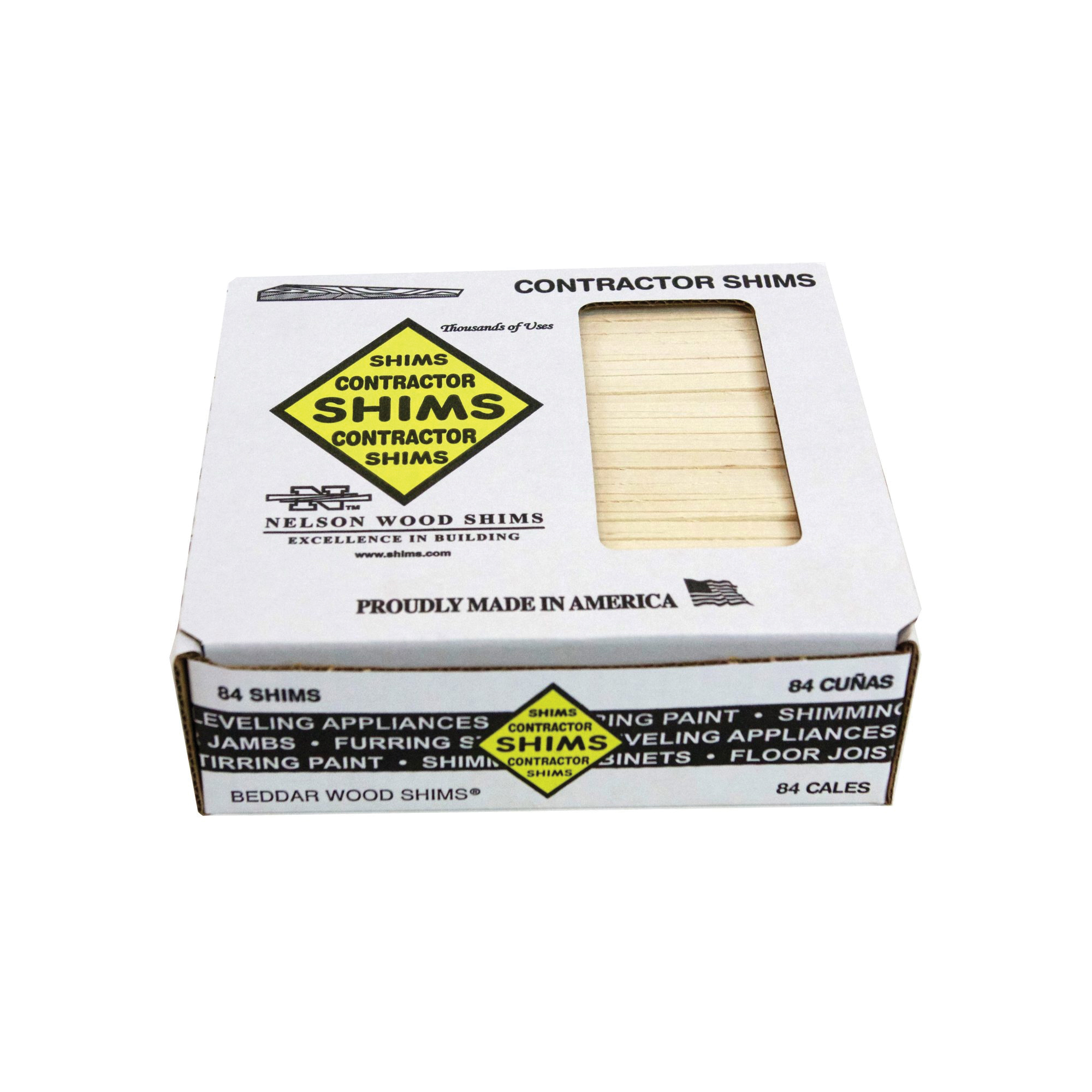 Nelson CSH8/84/300 Shim, 8 in L, 1-3/8 in W, Wood