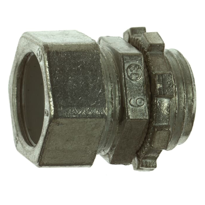 Steel City TC211SC-1 Conduit Connector, 1/2 in Compression, 1 in OD, Zinc